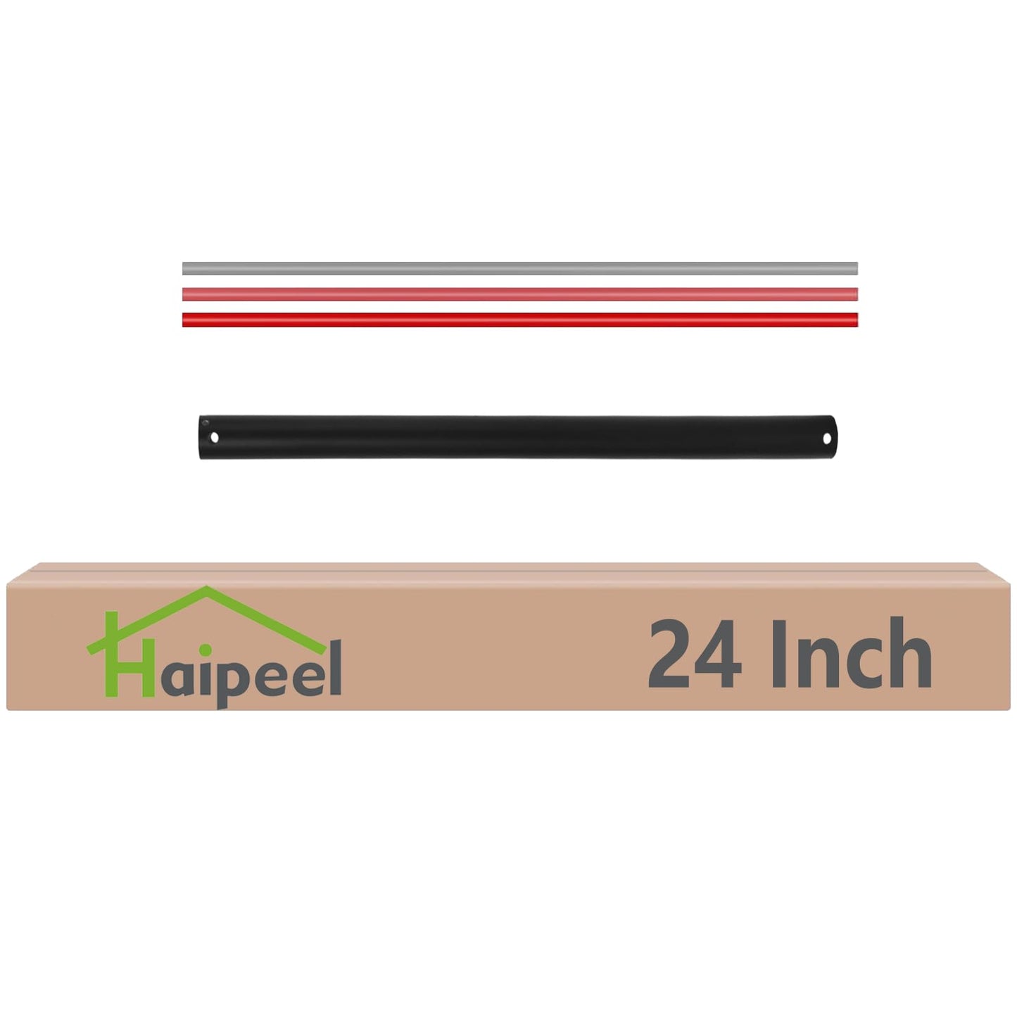48 Inch Ceiling Fan Downrod Accessories with Extended Cord, 4 FT Black Downrod for Ceiling Fan, 1 Inch Outside Diameter for a Wide Range of Fans Not Threaded (Black)