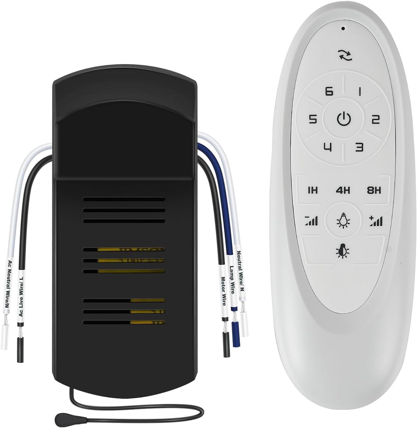 Haipeel 7406L Series Ceiling Fan Remote Control Kit, Including Receiver, Dimmable, Suitable for 72 Inch Ceiling Fan