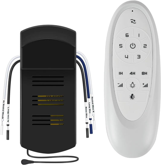 Haipeel 7406L Series Ceiling Fan Remote Control Kit, Including Receiver, Dimmable, Suitable for 72 Inch Ceiling Fan