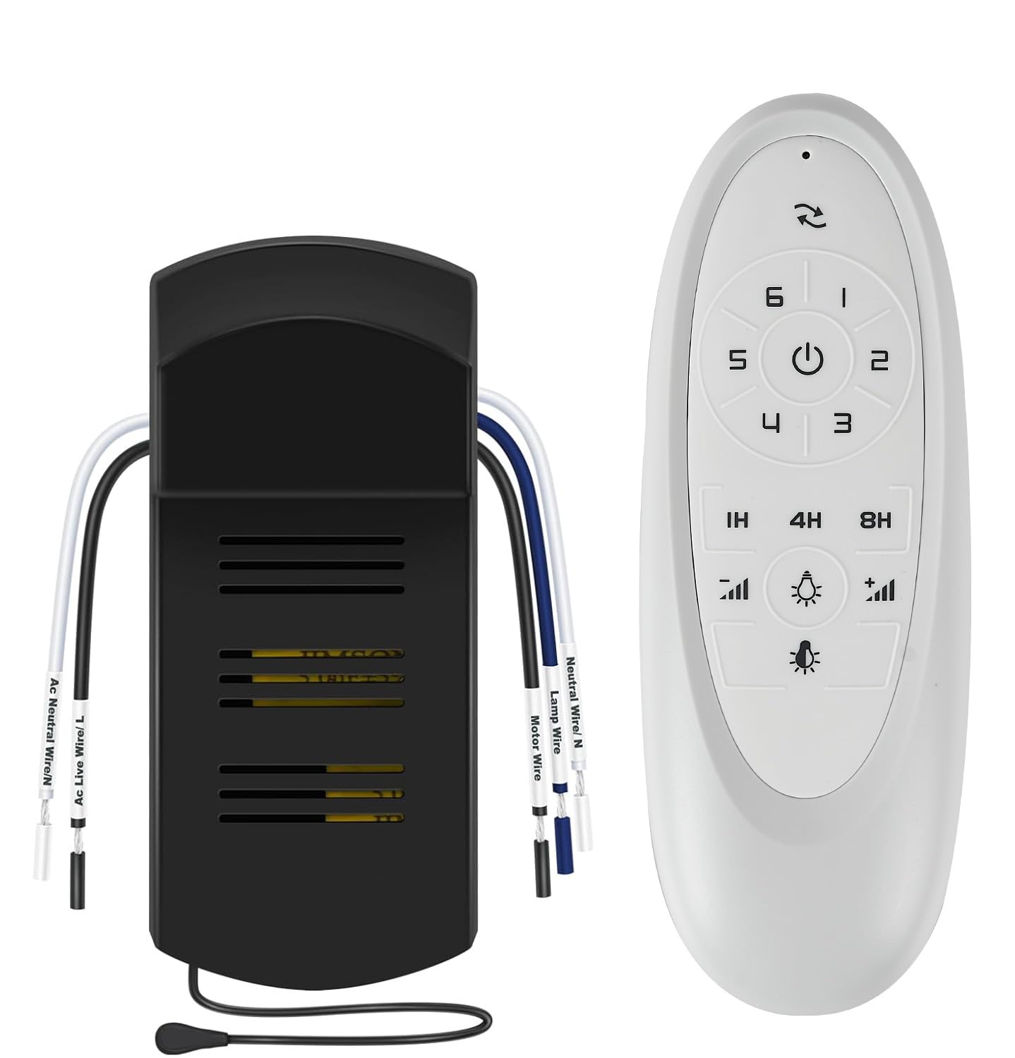 Haipeel 7406L Series Ceiling Fan Remote Control Kit, Including Receiver, Dimmable, Suitable for 72 Inch Ceiling Fan