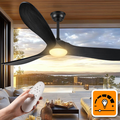 72 Inch Ceiling Fans with Lights, Wood Outdoor Ceiling Fan with Light and Remote Control Propeller Modern Large Ceiling Fans for Patios Gazebo Farmhouse Indoor Quiet High cfm ETL, Dark Walnut
